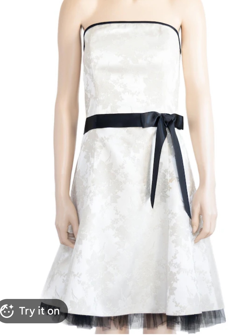 Jessica Mcclintock White Brocade Mini Dress
